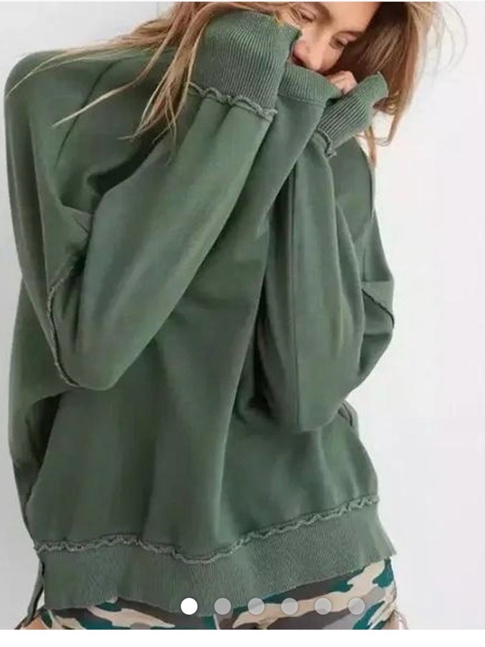 aerie Olive Green Utility Pullover SZ XS